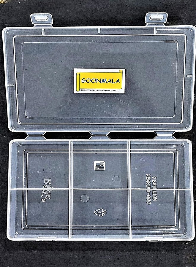 Goonmala خرز لؤلؤ بلاستيكي من غونمالا للأعمال اليدوية والمجوهرات والتطريز | إجمالي 1575 قطعة، 6 أحجام - من 3 مم إلى 12 مم مع علبة مقسمة إلى 6 أقسام - Image 5
